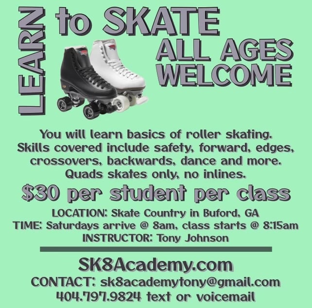 Sk8Academy Roller Skating Lessons at Skate Country in Buford GA